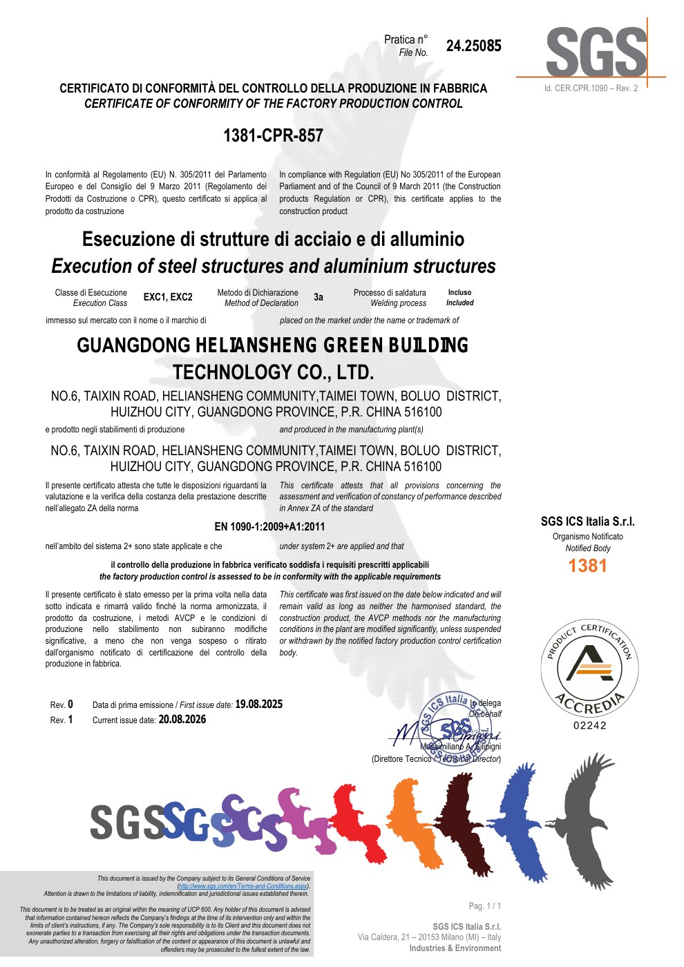 EN 1090-1 — Factory production control