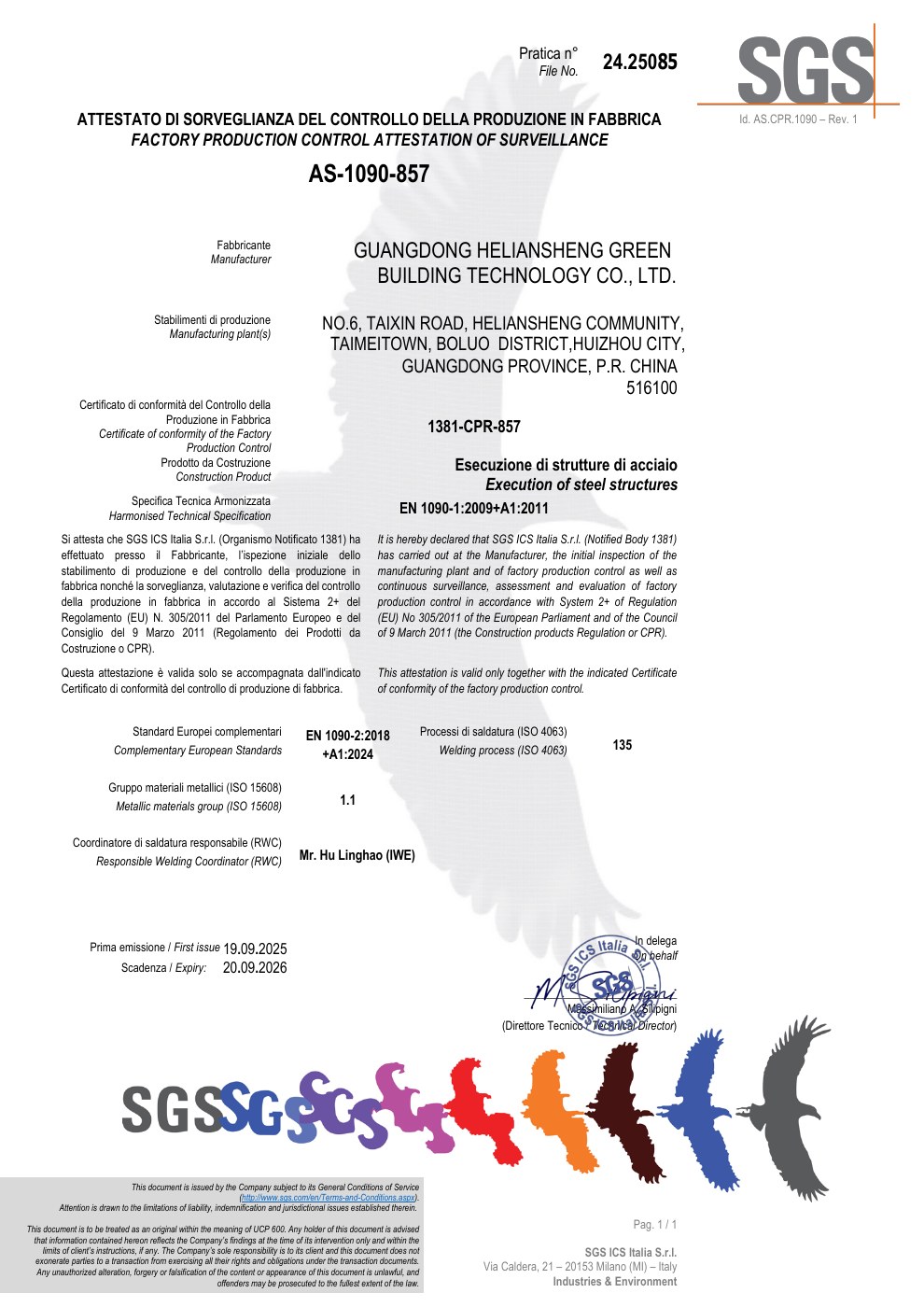 Factory Surveillance — EN 1090-1 surveillance attestation